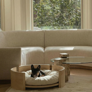 Round Solid Ash Wood Pet Bed