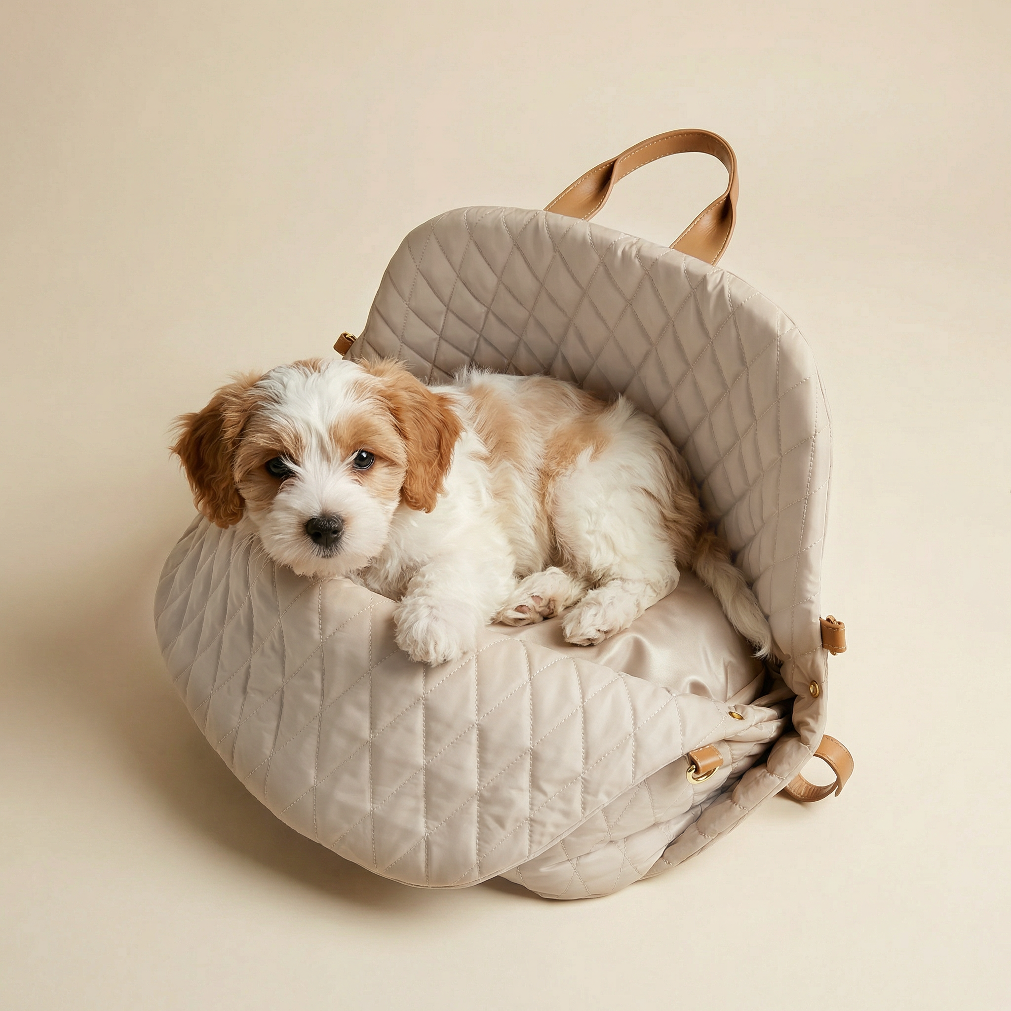 Handheld Diamond-Quilted Bag