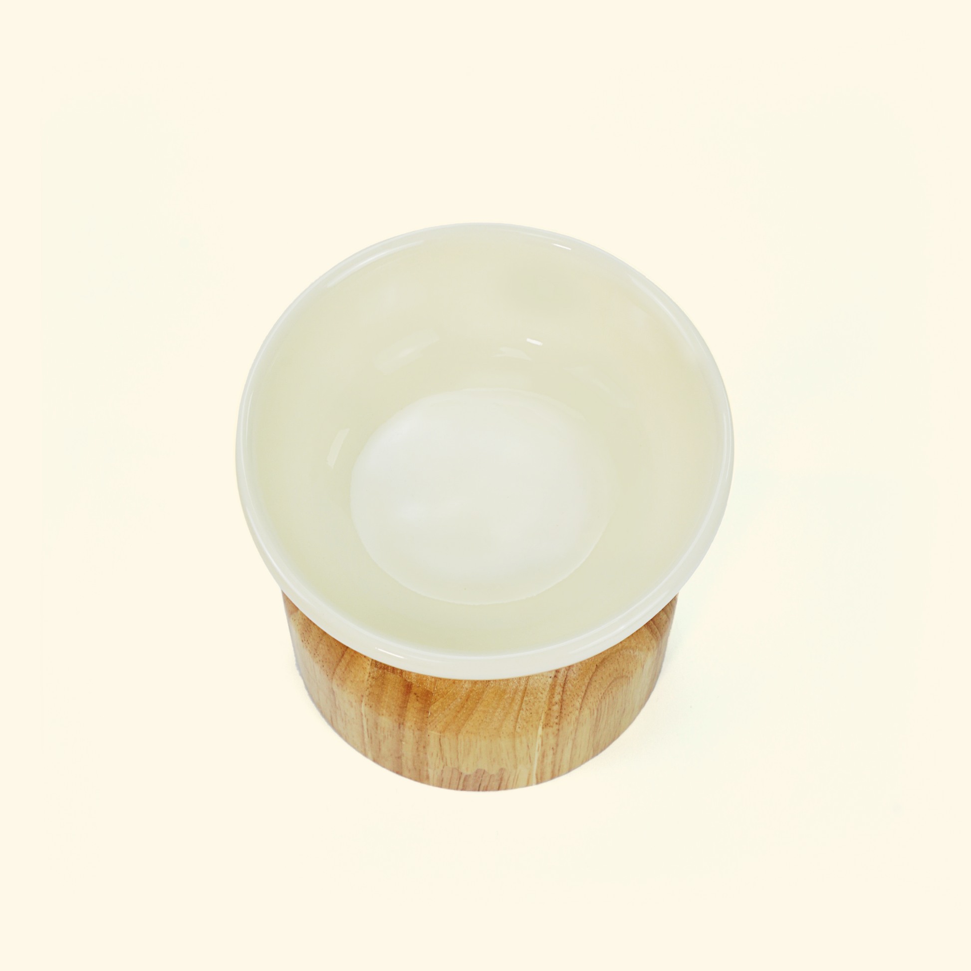 Wooden Elevated Ceramic Bowl