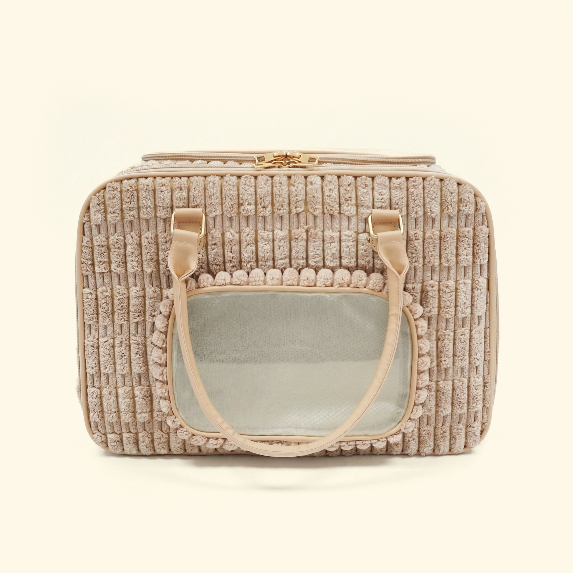 Striped Plush Pet Carrier