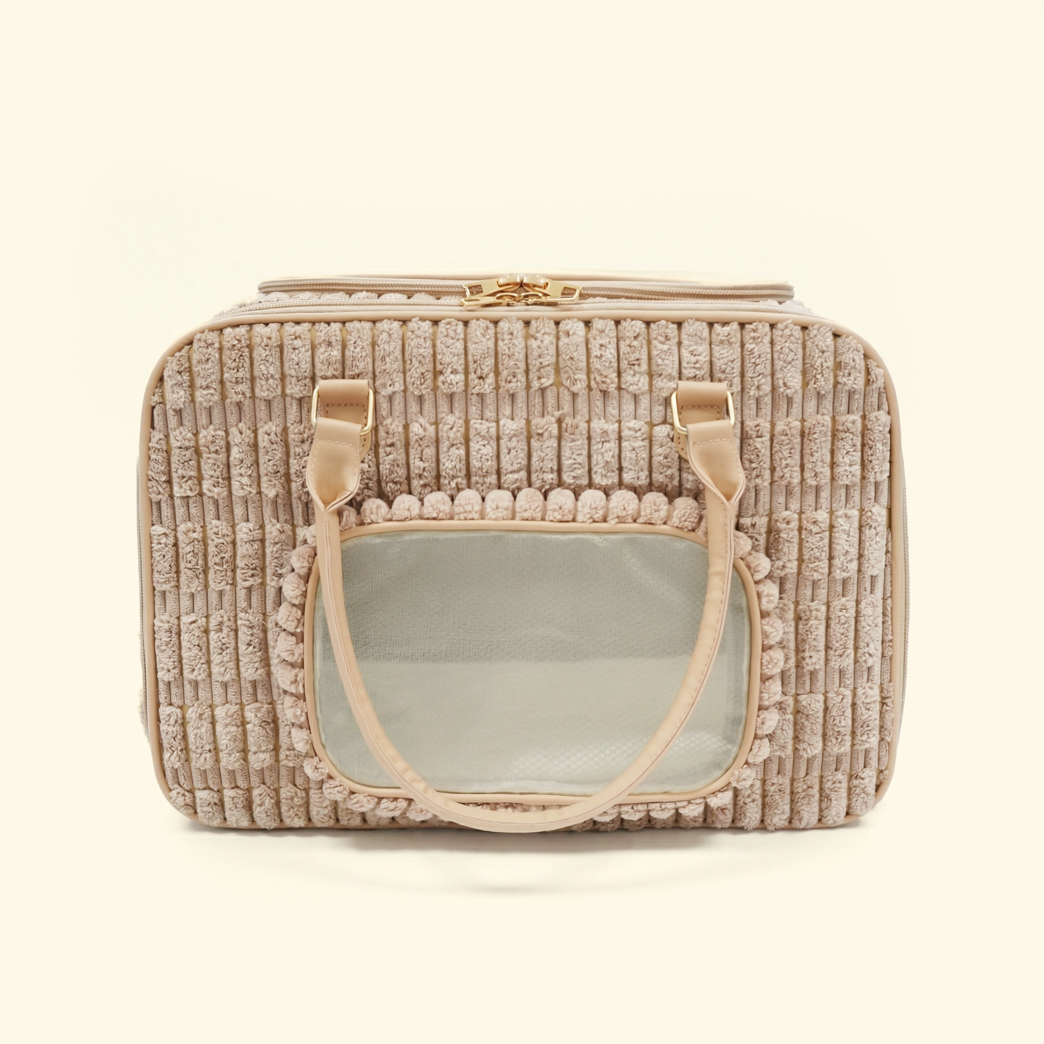 Striped Plush Pet Carrier