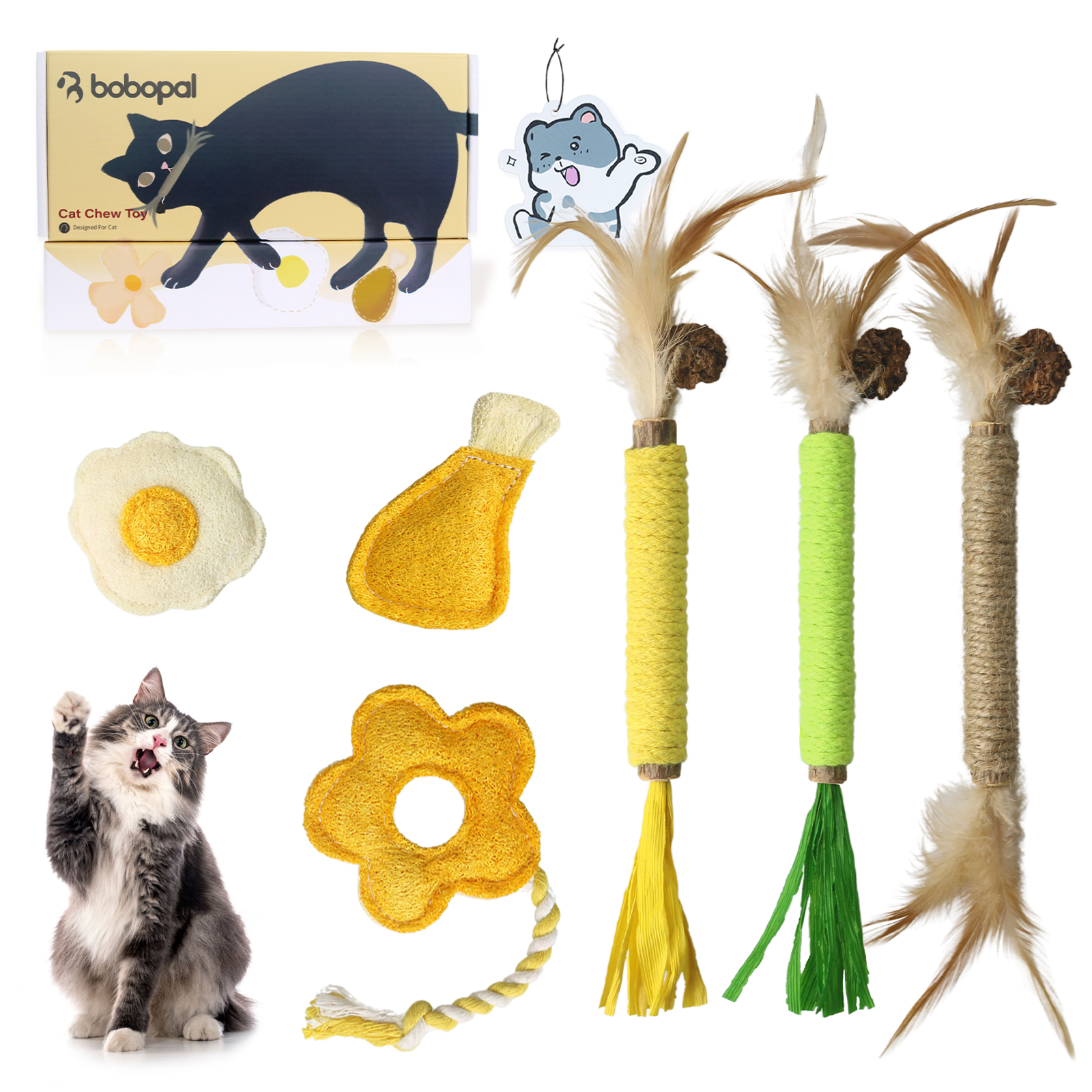 Bobopal Catnip & Loofah Toys