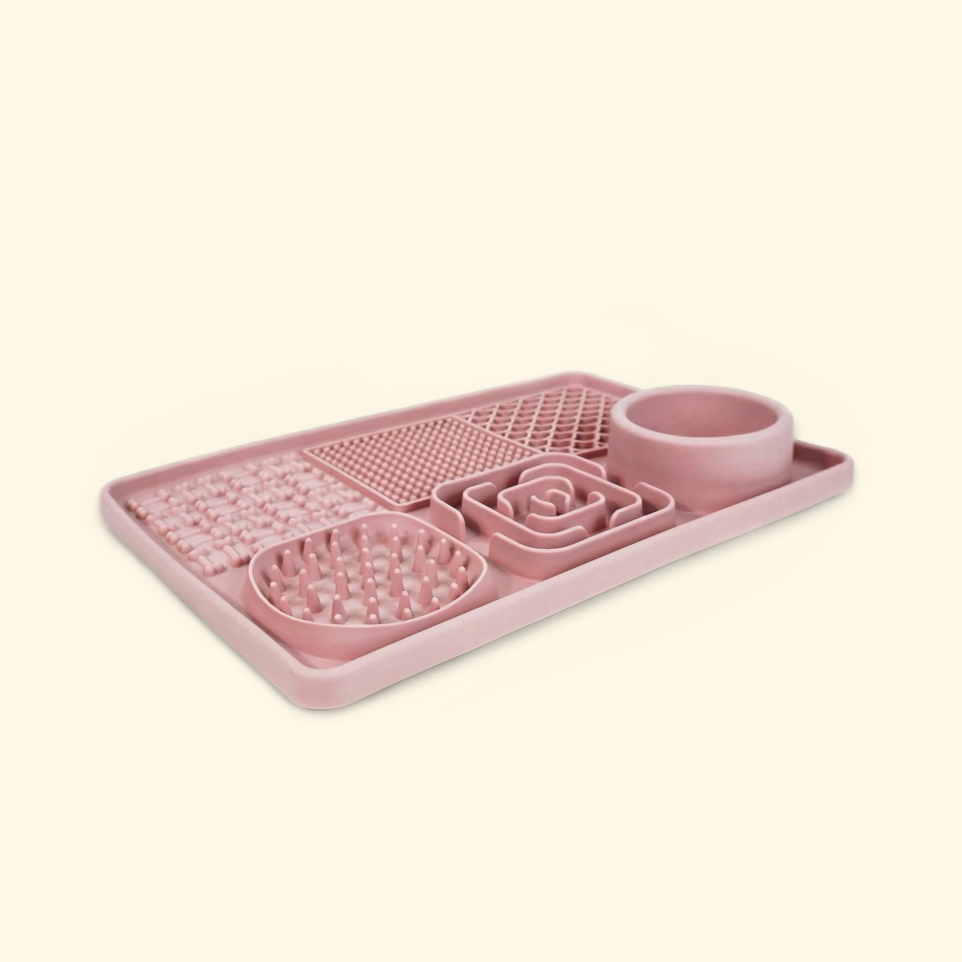 Durable suction-based slow feeder mat for indoor use