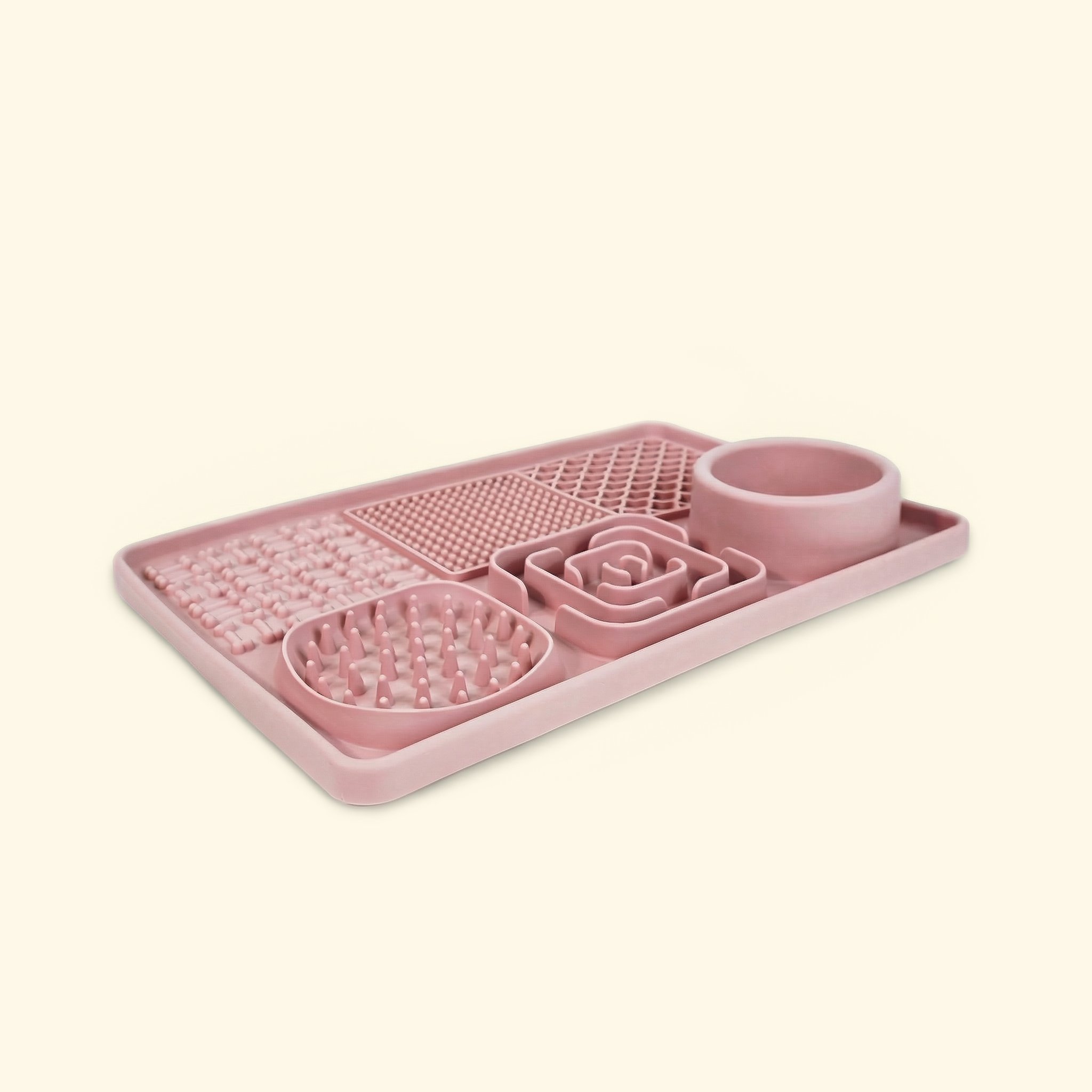 Durable suction-based slow feeder mat for indoor use