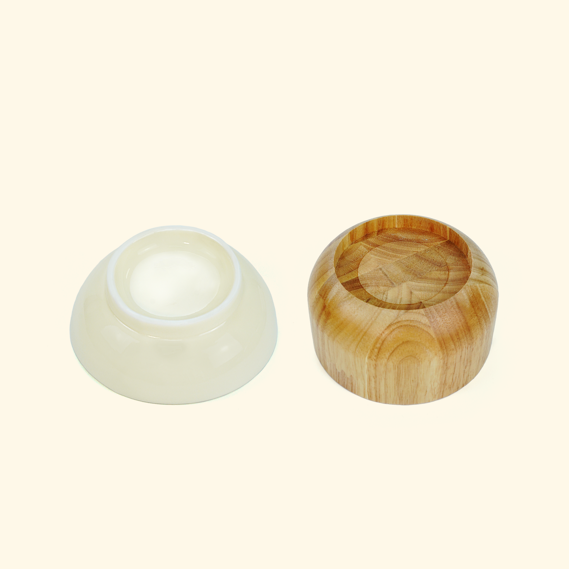 Wooden Elevated Ceramic Bowl