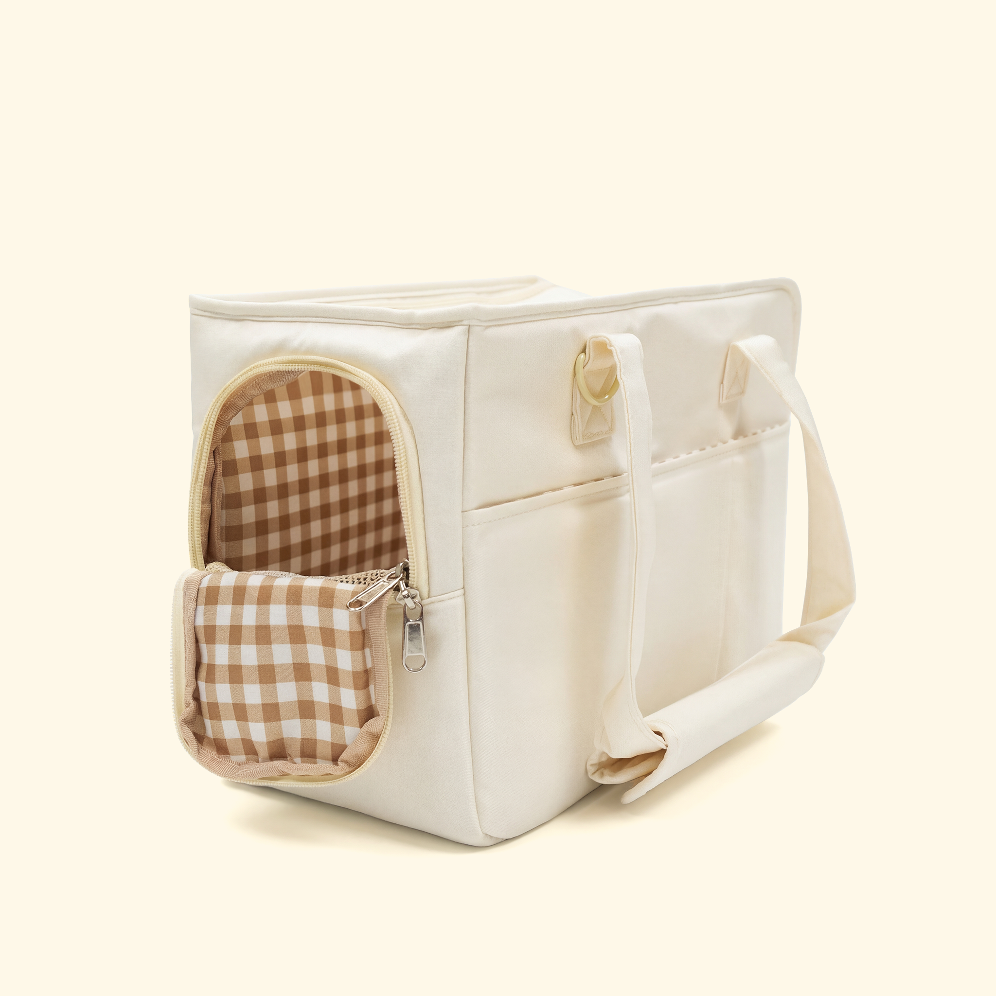 Checked Shoulder Bag Pet Carrier