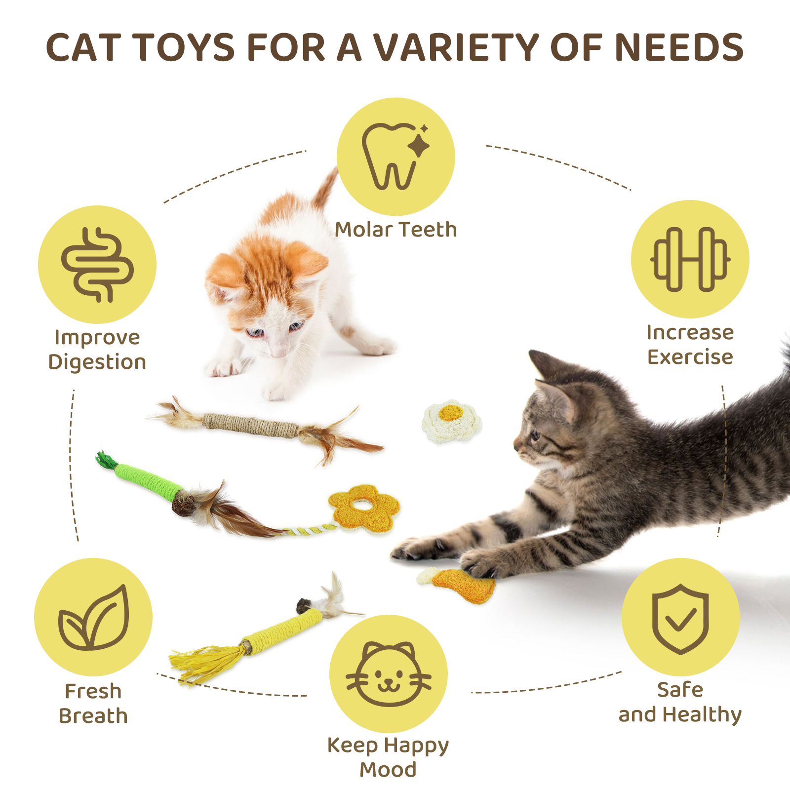 Bobopal Catnip & Loofah Toys