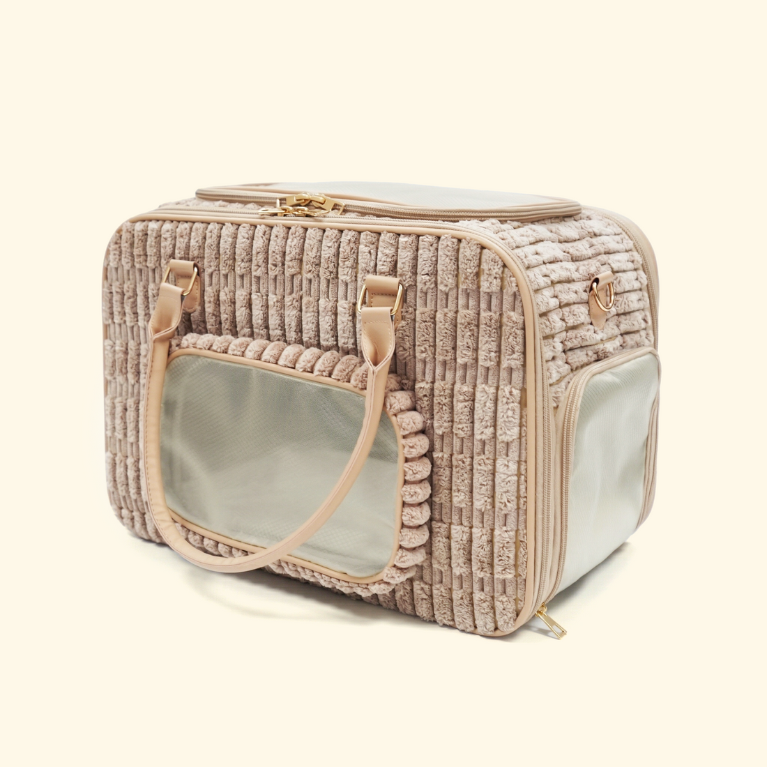 Striped Plush Pet Carrier