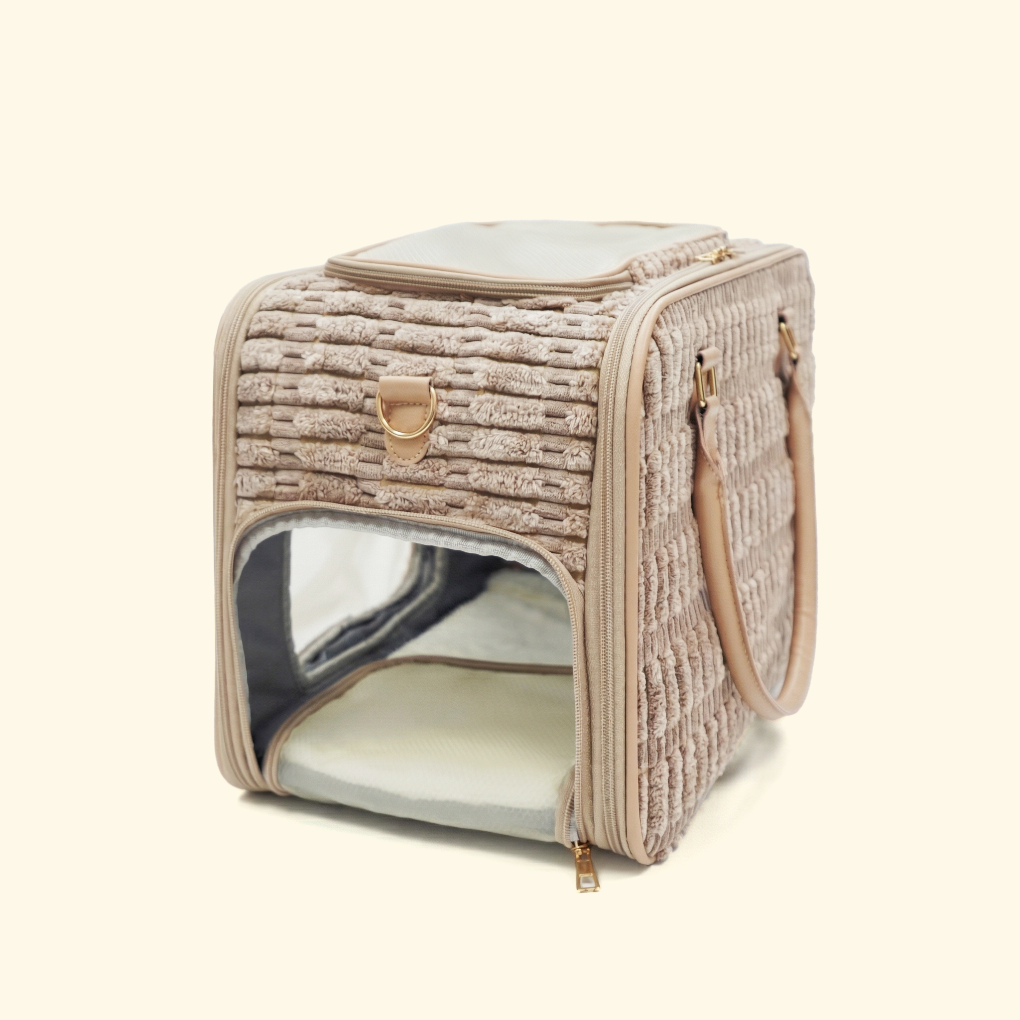 Striped Plush Pet Carrier