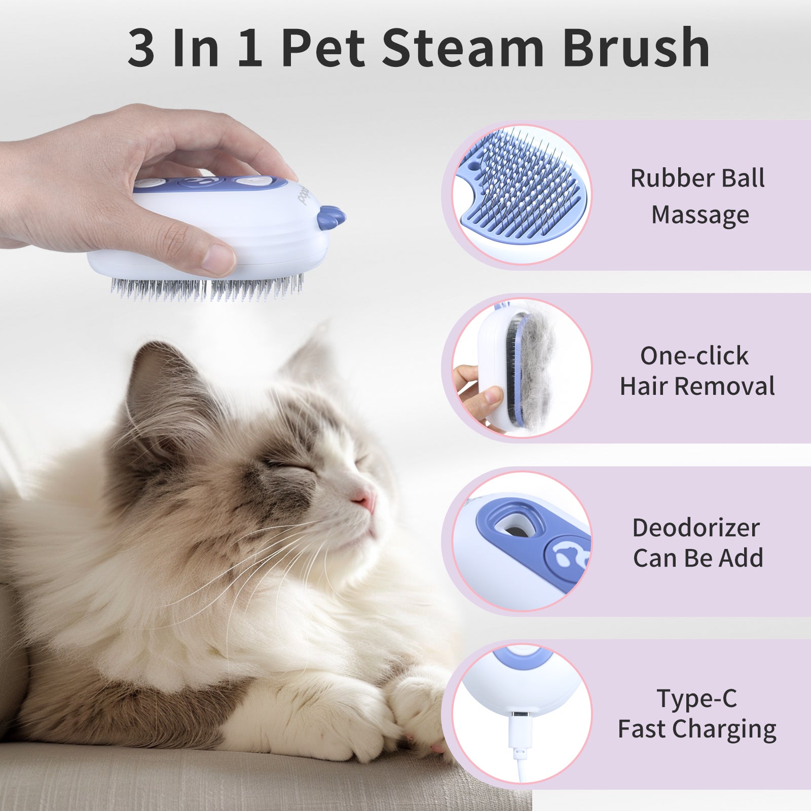 Bobopal Pet Steam Brush