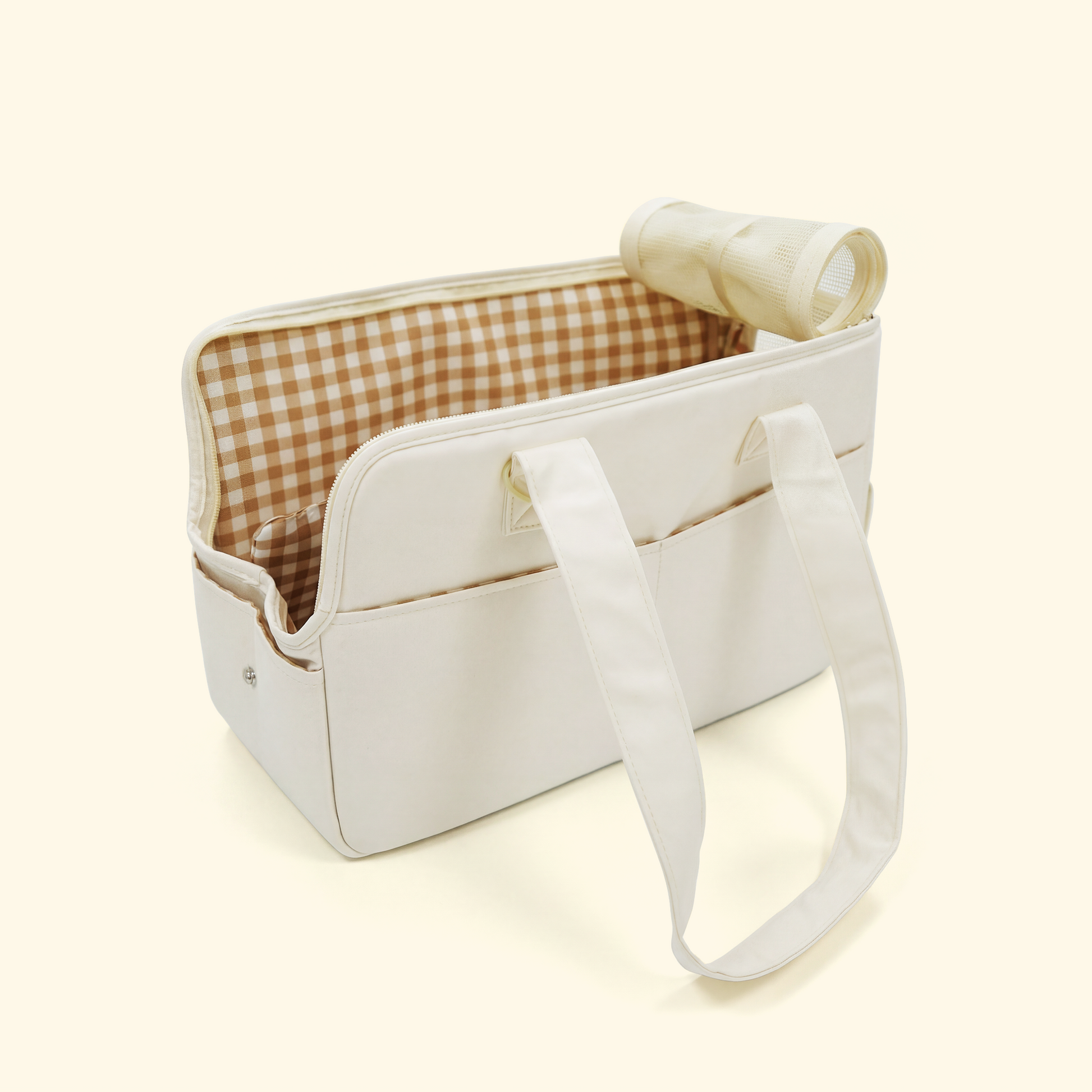 Checked Shoulder Bag Pet Carrier