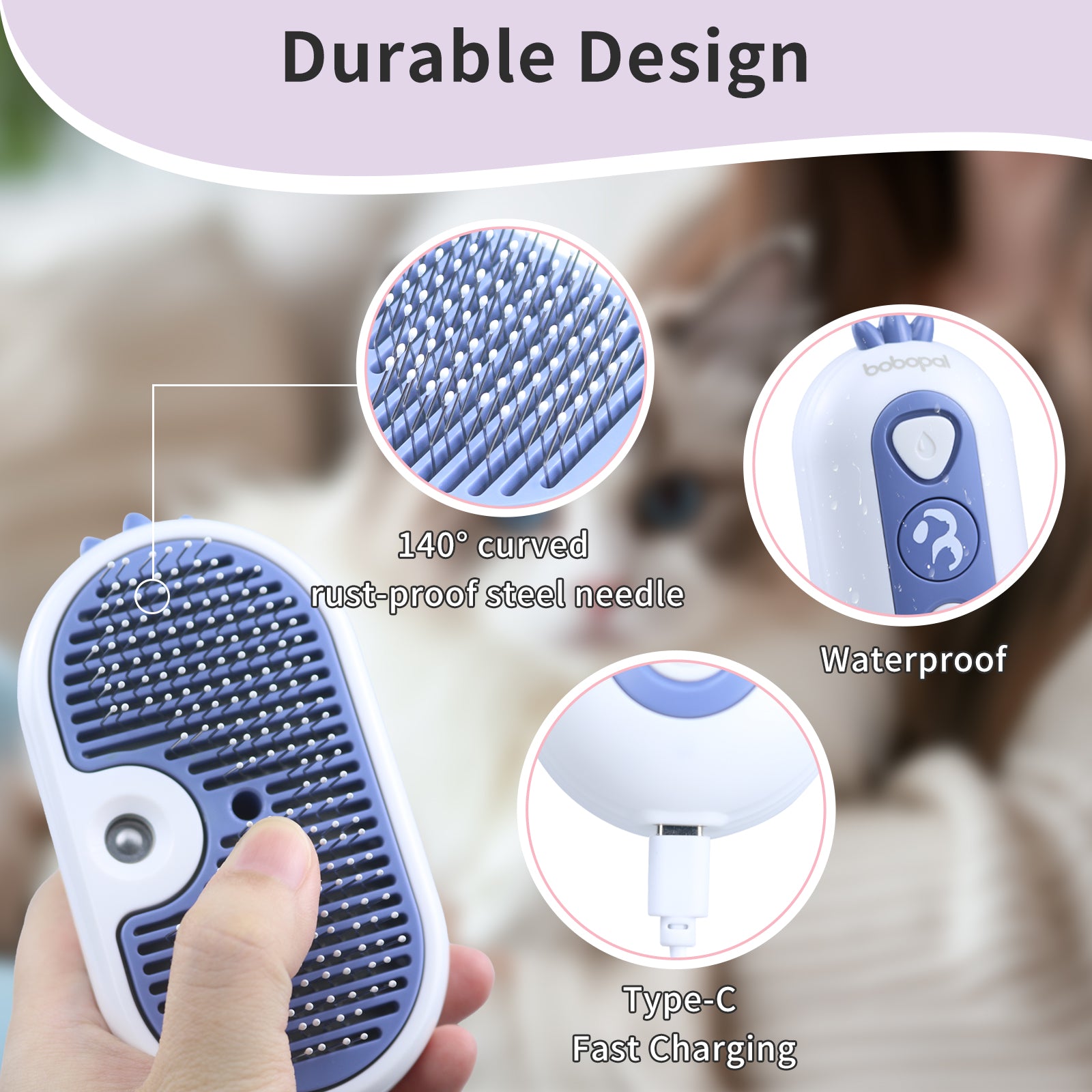 Bobopal Pet Steam Brush