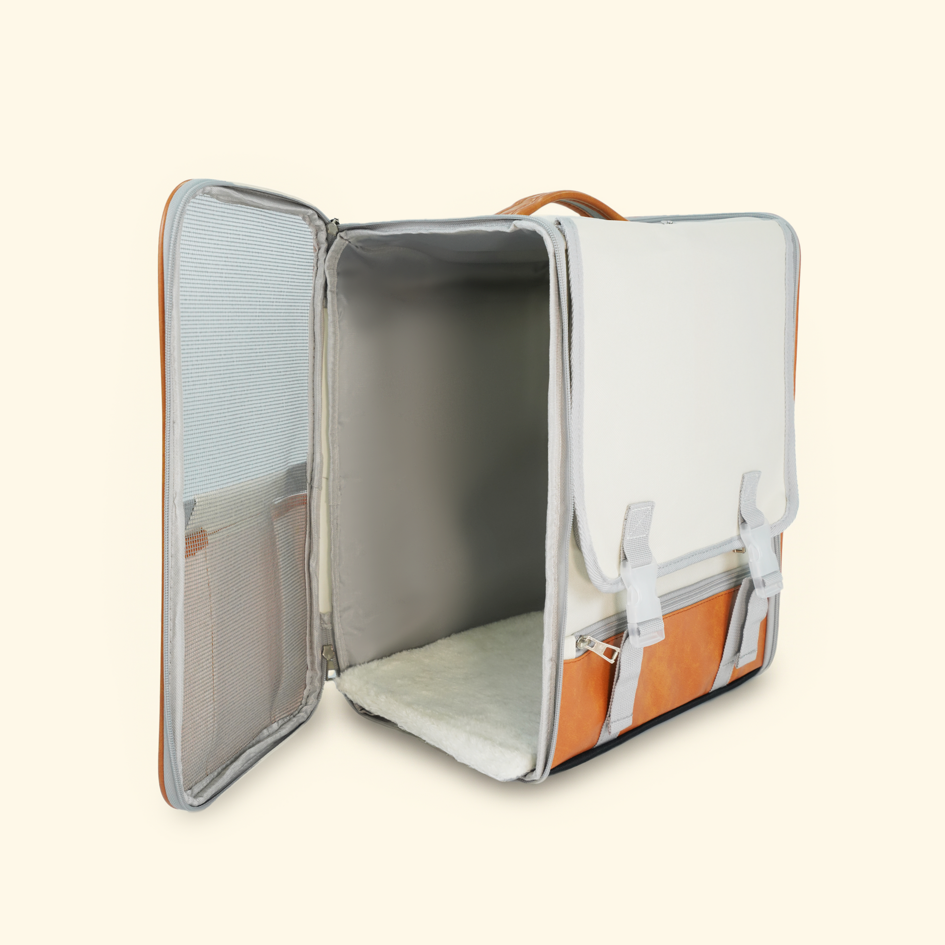 Structured pet backpack with sturdy frame and comfortable interior