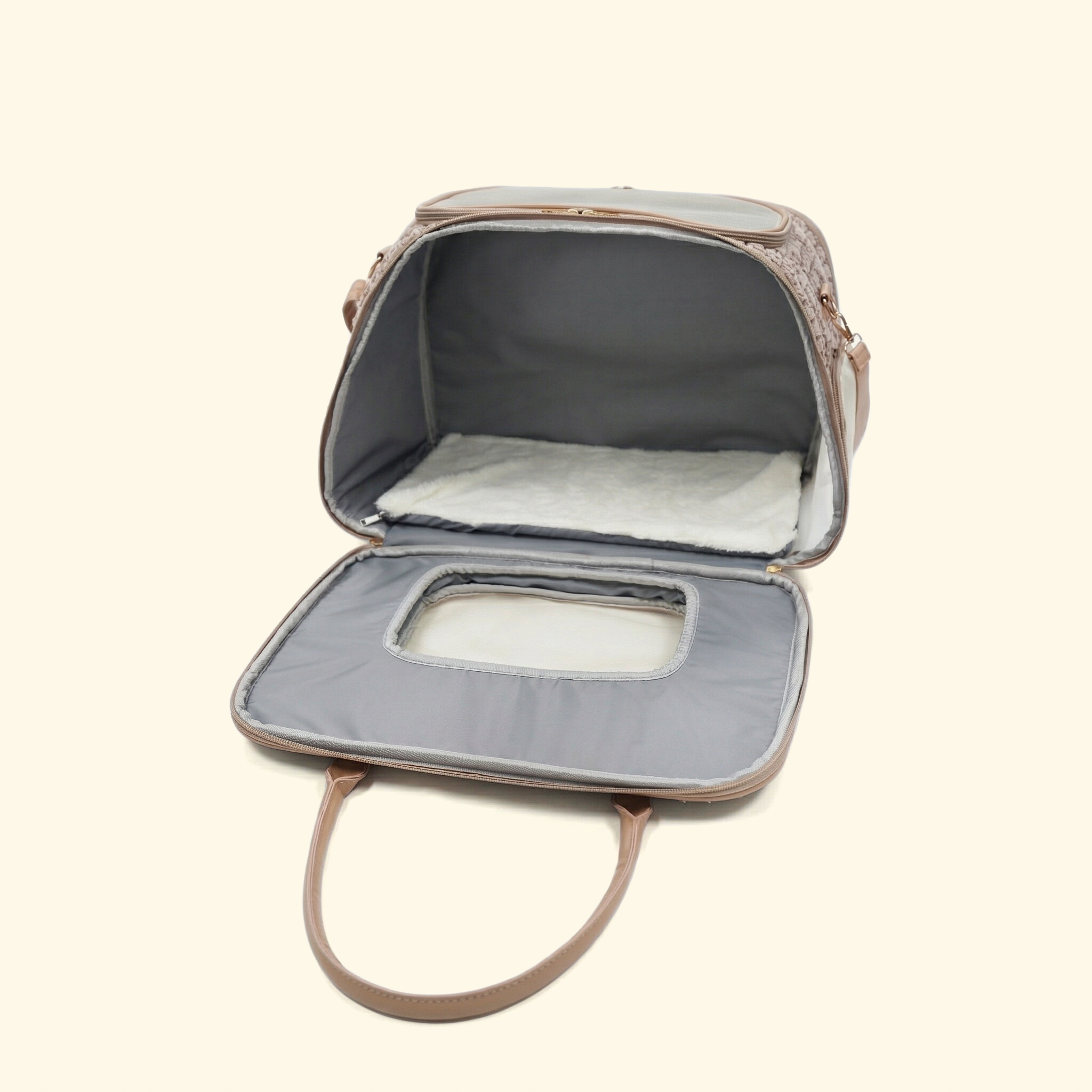 Striped Plush Pet Carrier