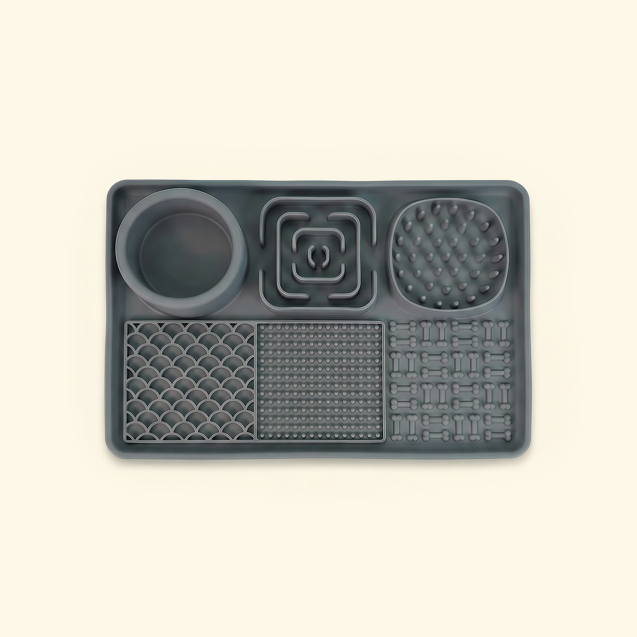 Durable suction-based slow feeder mat for indoor use