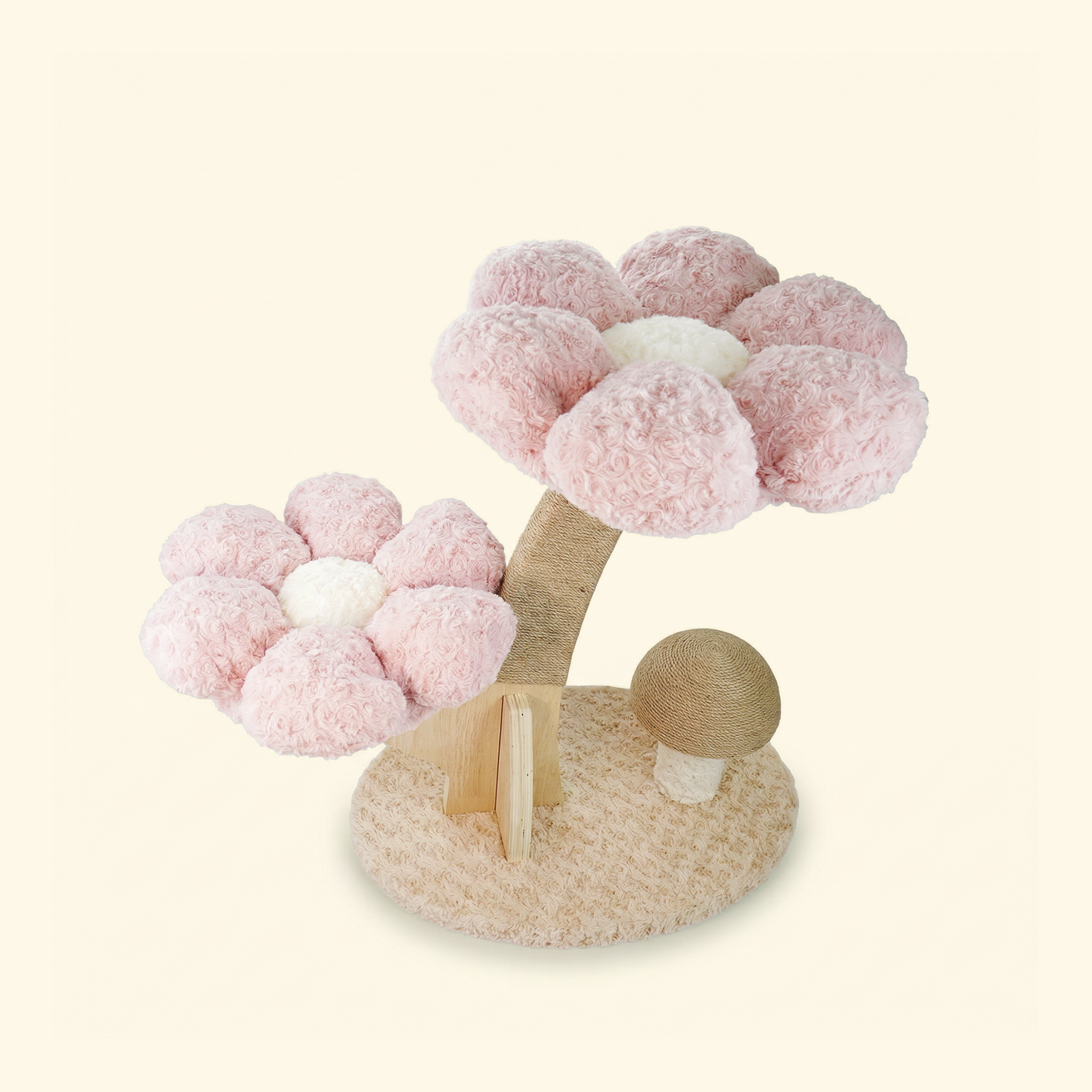 Flower cat tree with soft pet bed