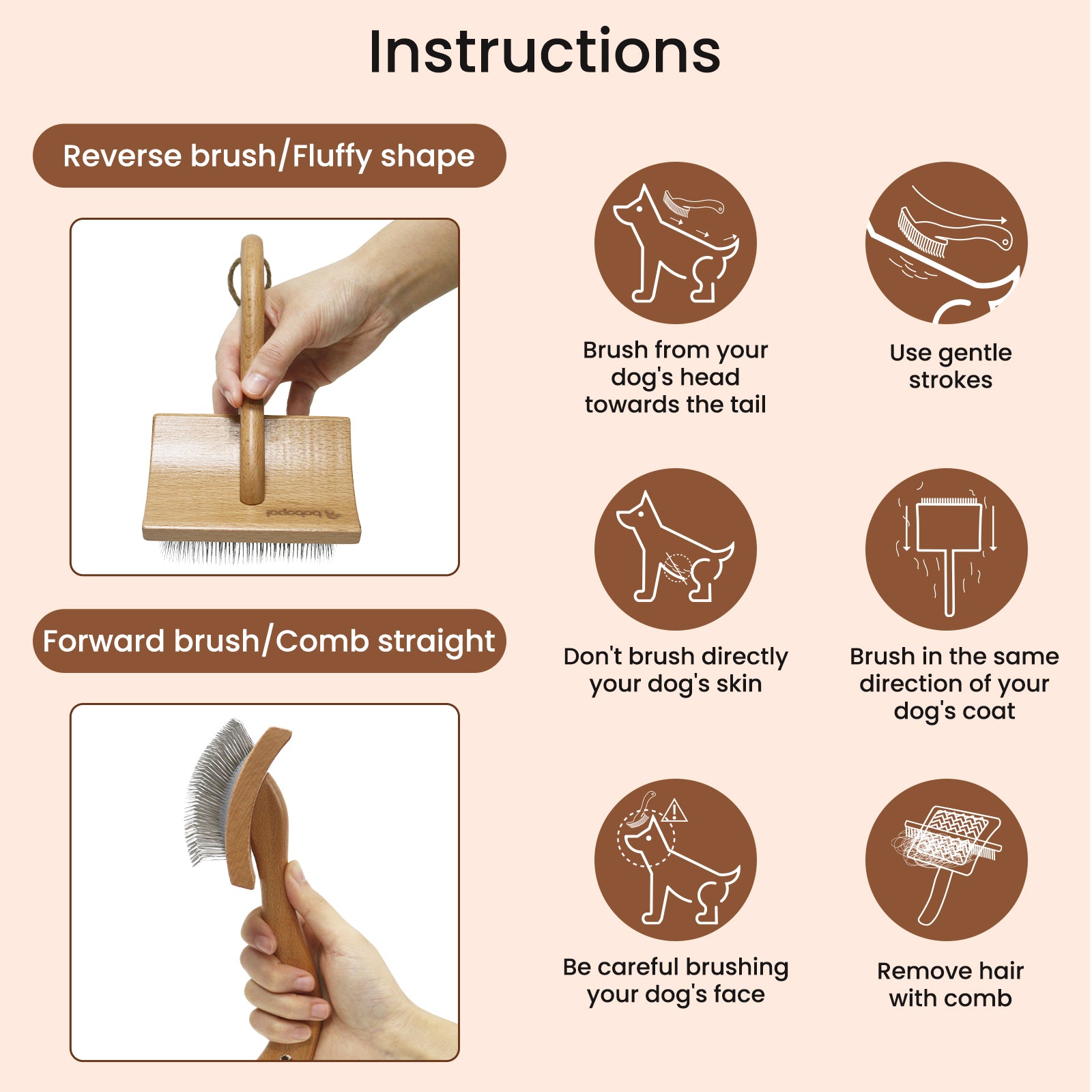 Bobopal Dog wooden comb
